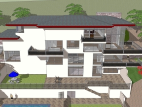 File dựng 3dsu villa 4 tầng kích thước 12.2x28.4m