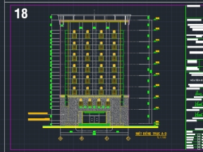 File dwg mẫu văn phòng ngân hàng 9 tầng 21x31m(kiến trúc+kết cấu+điện nước+pccc+thuyết minh)