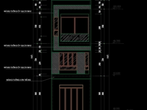 File dwg nhà ở phố 4x18m kiểu mới 3 tầng đầy đủ kiến trúc, kết cấu, điện nước