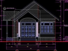 File dwg nhà trệt kích thước xây dựng 8.5x24m