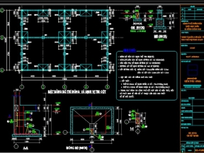 File dwg nhà xưởng bảo dưỡng xe kích thước xây dựng 12x18m
