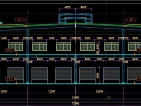 File dwg xưởng công nghiệp 2 tầng quy mô 72x260m