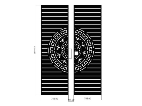 File dxf cnc cổng 2 cánh trống  đặc biệt