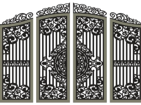 File file cad cnc cổng 4 cánh lá tây