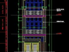 File kiến trúc nhà phố 4 tầng KT 4x13.5m thiết kế hiện đại