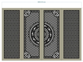File mẫu cnc cổng 4 cánh mẫu mới phong cách mắt