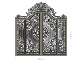 File mẫu cổng biệt thự file cad đẹp 2 cánh