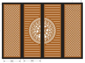 File mẫu dxf cổng 4 cánh trống đồng cnc