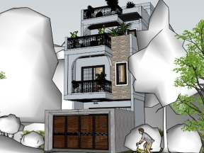 File mẫu nhà phố 3 tầng 5x16m