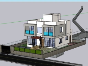 File Nhà biệt thự 2 tầng 10x10m dựng model sketchup