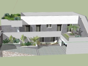 File nhà biệt thự villa 2 tầng dựng model sketchup 