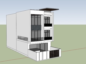 File nhà ở phố 3 tầng mái bằng 8x20m