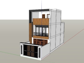 File phối cảnh mẫu nhà phố 2 tầng 1 tum 5.4x13.9m