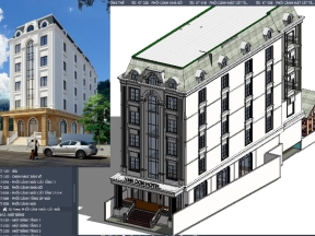 File revit khách sạn 5 tầng phong cách tân cổ điển