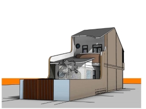File revit kiến trúc nhà dân 2 tầng kt 5x21m