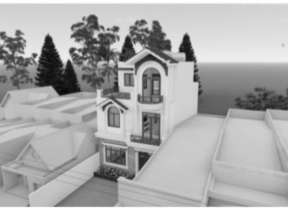 File revit kiến trúc nhà dân 3 tầng tân cổ điển 8x12m