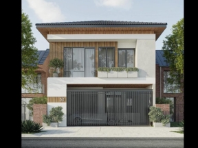 File revit mẫu biệt thự 2 tầng phong cách hiện đại 9x12m