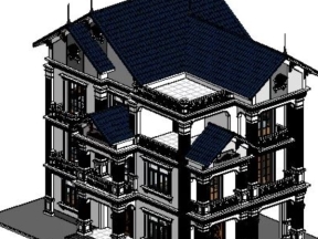 File revit nhà biệt thự 3 tầng diện tích thiết kế 9.7x14.2m