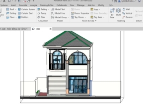 File revit nhà ở 2 tầng 7x15m kiến trúc, kết cấu