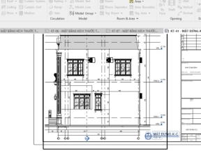 File revit nhà ở 2 tầng 8.5x15m