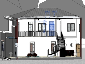 File revit nhà ở phố 2 tầng 8x12m
