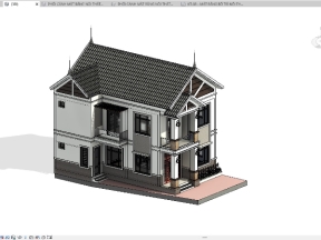File revit thiết kế kiến trúc nhà 2 tầng mái thái kích thước 8.5x11m