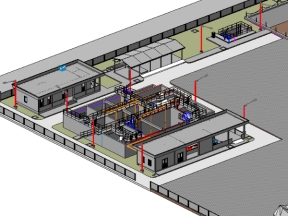 File revit trạm xử lý nước thải chăn nuôi (công nghệ+nhà điều hành+bể lắng bùn+nhà để xe máy+nhà hóa chất)