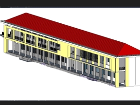 File revit trường tiểu học thị trấn 2 tầng 7.8x69m