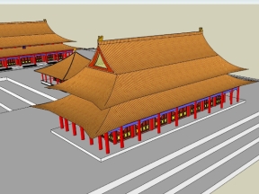 File sketchup 2 mẫu thiết kế 3d sketchup chùa cổ