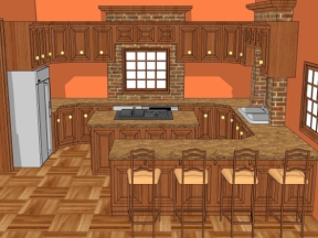 File sketchup bản vẽ nội thất phòng bếp