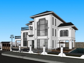 File sketchup biệt thự phong cách Indochine