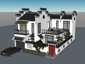 File sketchup cửa hàng ăn 2 tầng phong cách trung quốc