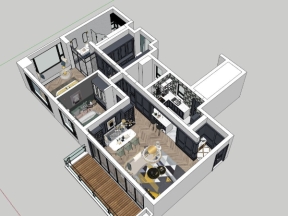File sketchup dựng nội thất tòa nhà chung cư mới nhất 2022