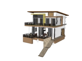 File sketchup mẫu biệt thự 2 tầng 10.2x13.1m