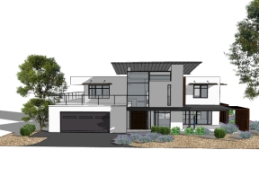 File sketchup mẫu biệt thự 2 tầng 17.2x20.3m