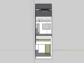 File sketchup mẫu nhà phố 2 tầng 3.5x14.5m