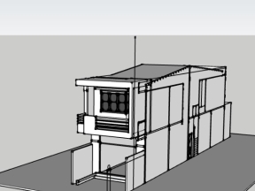 File sketchup mẫu nhà phố 2 tầng 4.3x24m