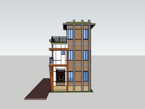 File sketchup  mẫu nhà phố 3 tầng 6.25x10.9m