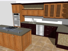 File sketchup mẫu nội thất phòng bếp ăn