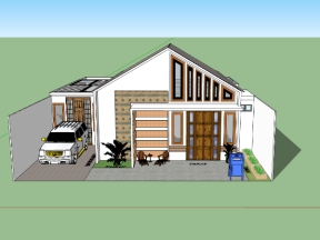 File sketchup nhà 1 tầng đẹp mắt mới nhất