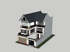 File sketchup nhà 3 tầng 10x18.5m