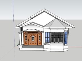 File sketchup nhà biệt thự  trệt 6x13.6m