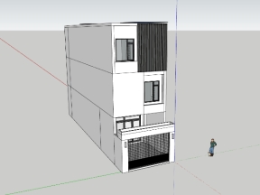 File sketchup nhà dân 3 tầng 4.6x20.3m