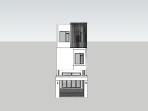 File sketchup nhà dân 3 tầng 4.6x20.3m đẹp mắt