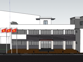 File sketchup nhà hành chính kích thước 10x20m