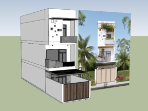 File sketchup nhà ở 3 tầng 5x20m