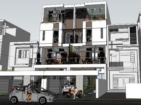 File sketchup nhà ở 4 tầng 5.15x17.63m