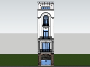 File sketchup nhà ở 5 tầng tân cổ điển 4.5x17.1m