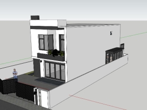 File sketchup nhà ở phố 2 tầng 8.5x15.1m