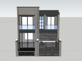 File sketchup nhà phố 2 tầng kích thước 9x14.5m